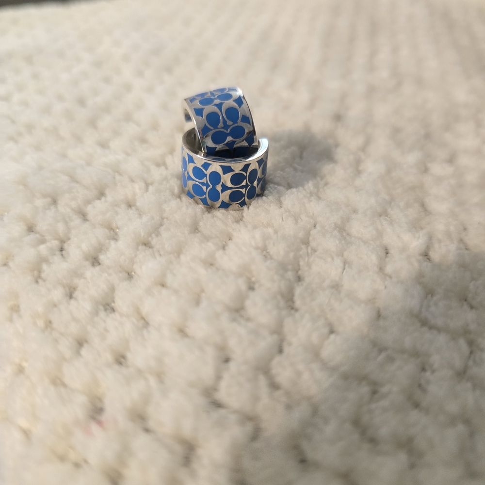 Coach Blue and Silver Earrings - Picture 4 of 5
